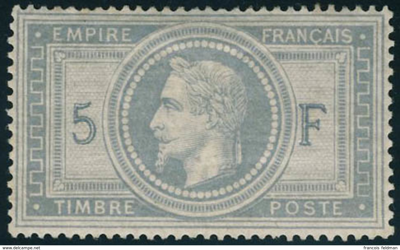 Neuf Avec Charnière N° 33, 5f Empire, Petite Froissure De Gomme, Très Frais, T.B. Signé Brun + Certificat - Sonstige & Ohne Zuordnung