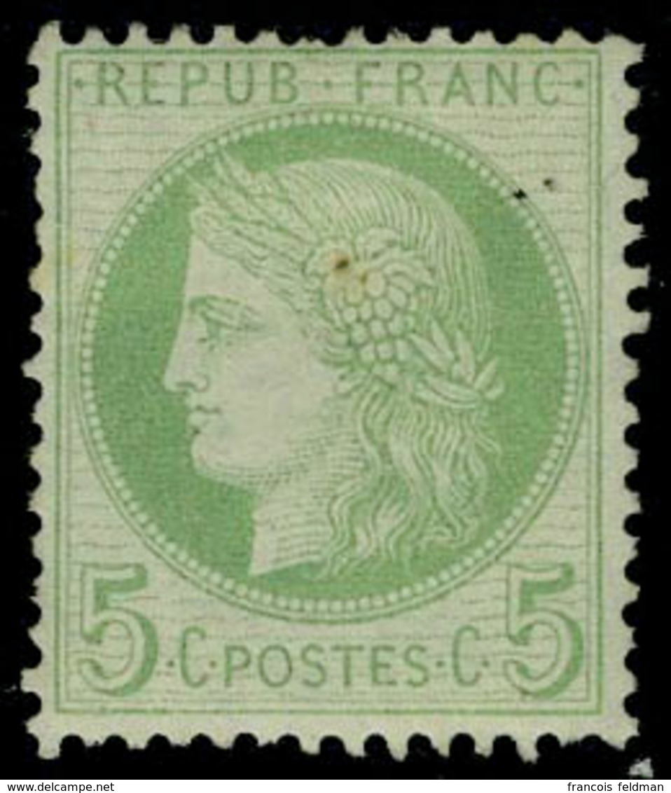 Neuf Avec Charnière N° 53, 5c Vert Jaune Sur Azuré, T.B. Paille D'origine Dans Le Papier - Otros & Sin Clasificación