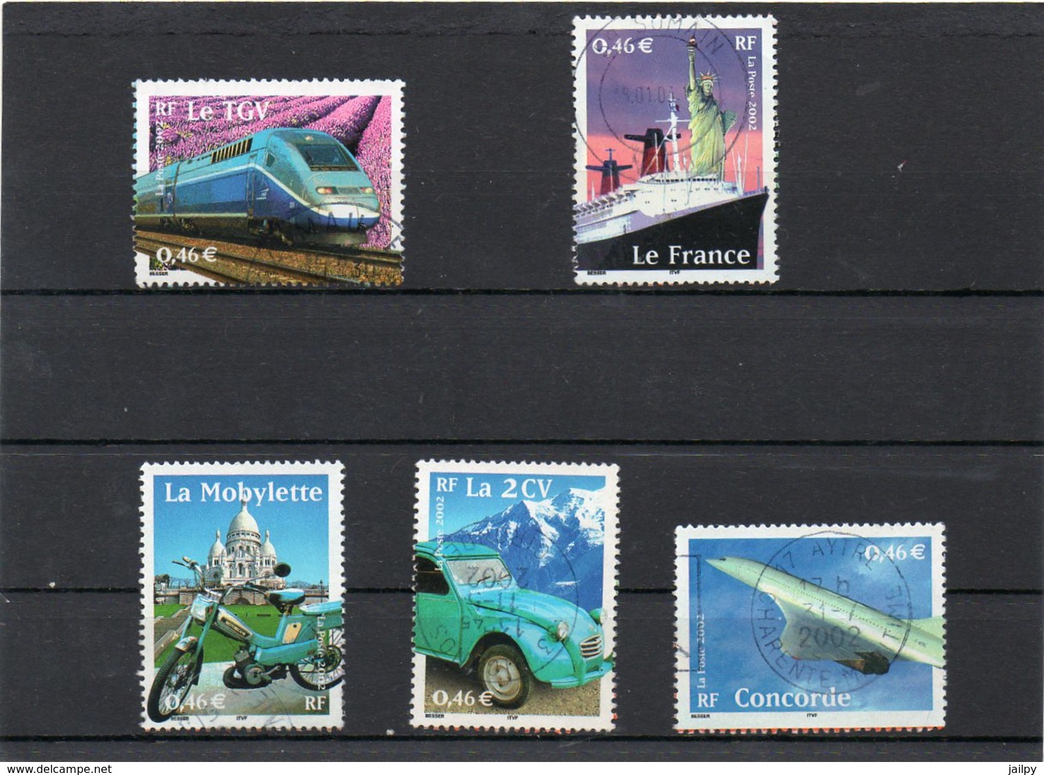 FRANCE     Série Complète  5 Timbres 0,46 €   2002      Y&T:3471 à 3475   Oblitérés - Oblitérés