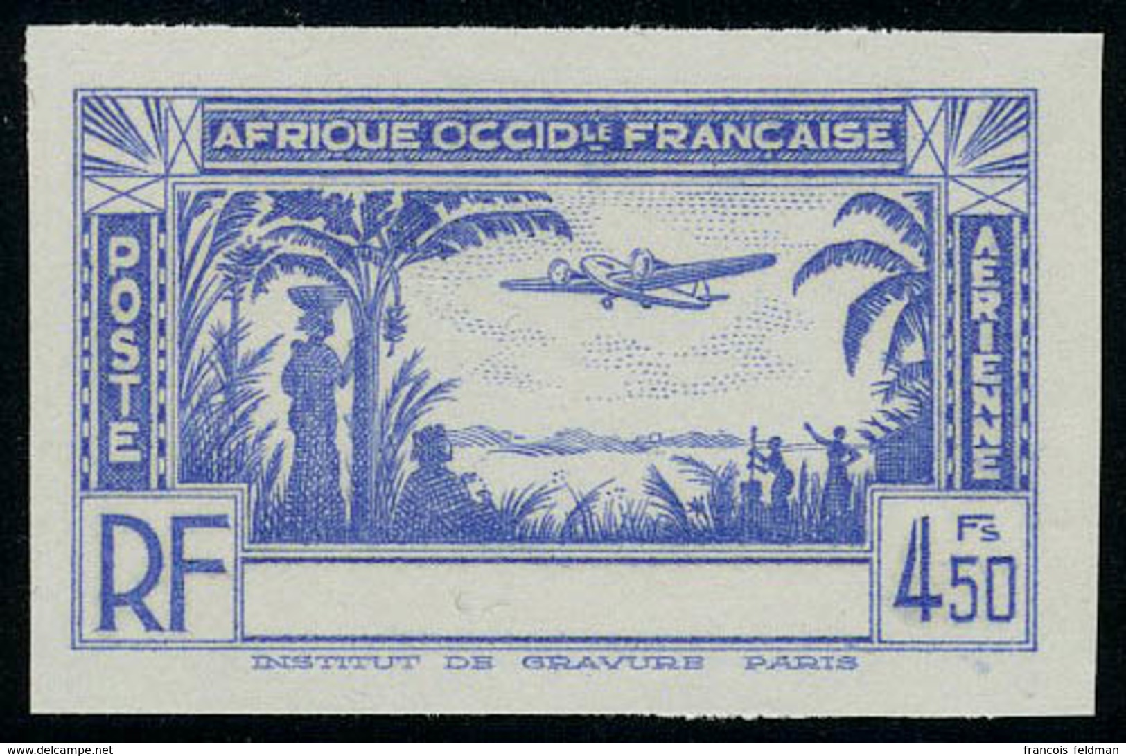 Neuf Sans Gomme 4.50f Bleu Sans La Légende Côte D'Ivoire, ND, T.B. - Other & Unclassified