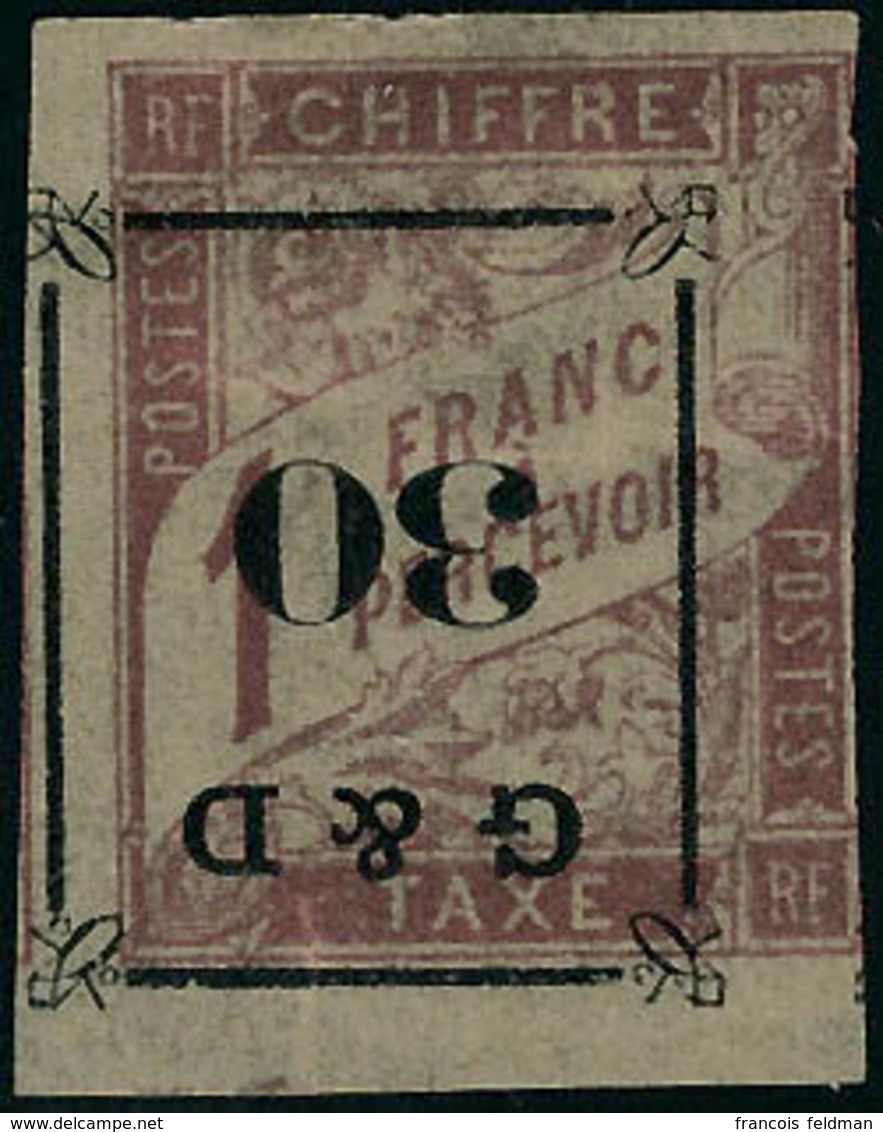 Neuf Avec Charnière N° 13b + 14b. 30 S/60c Et 30 S/1f. Les 2 Valeurs Surcharge Renversée, T.B. Rare. - Otros & Sin Clasificación