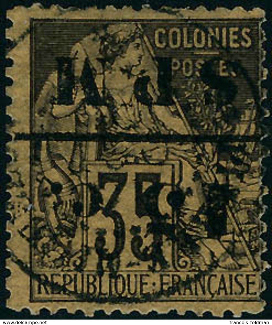 Oblitéré N°13a. 15c S/35c De 1881, Surcharge Renversée. T.B. Signé A. Brun - Sonstige & Ohne Zuordnung