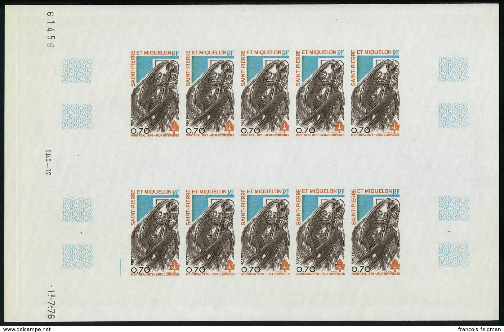 Neuf Sans Charnière N° 450/51, La Paire JO 1975, ND, Feuille Complète De 10 Ex.  T.B. - Autres & Non Classés