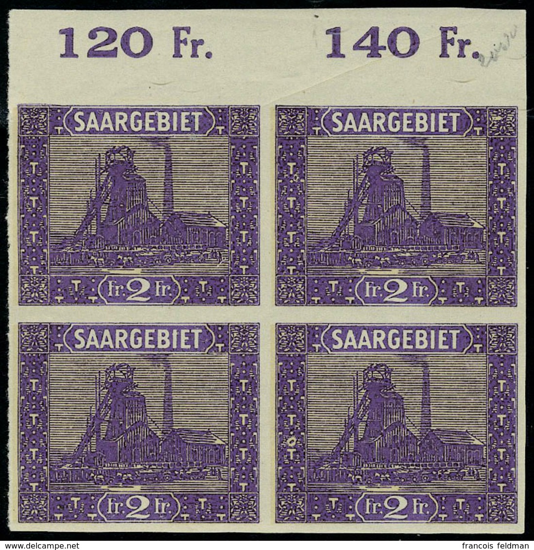 Neuf Sans Charnière N° 83+ 86 + 88 + 90 + 98 X 2 Violet Et Violet Très Foncé, Rous ND En Blocs De 4 T.B. 2ex Cl, Dans Ch - Other & Unclassified