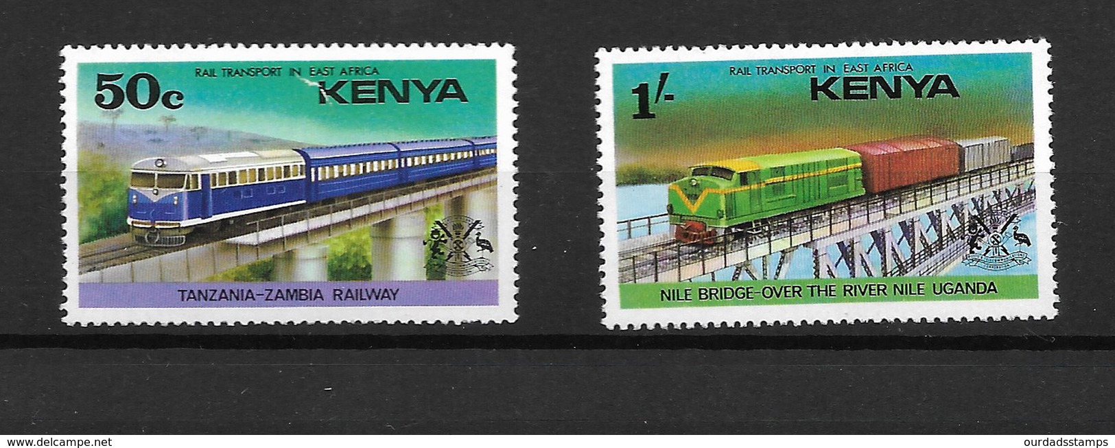 Kenya 1976 Railway Transport Complete Set Mint (2/- Used) (6553) - Kenya (1963-...)