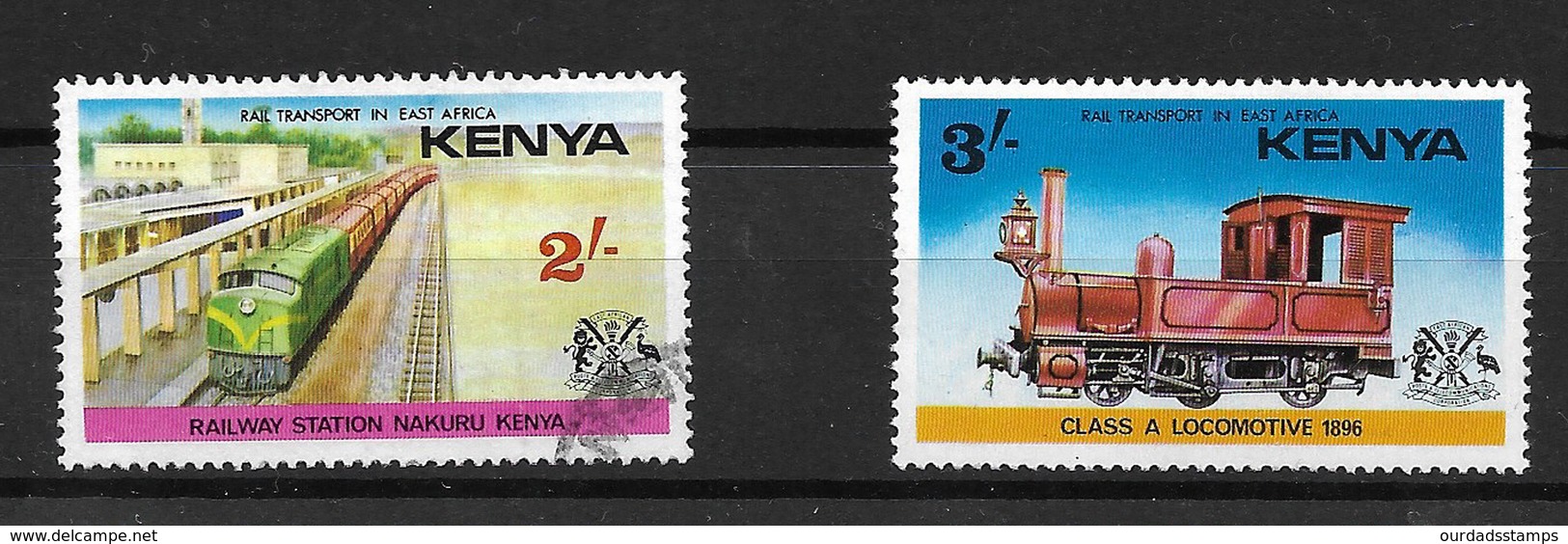 Kenya 1976 Railway Transport Complete Set Mint (2/- Used) (6553) - Kenya (1963-...)