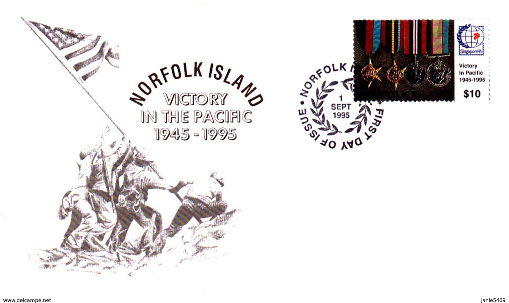 Norfolk Island 1995 Victory FDC - Norfolk Island