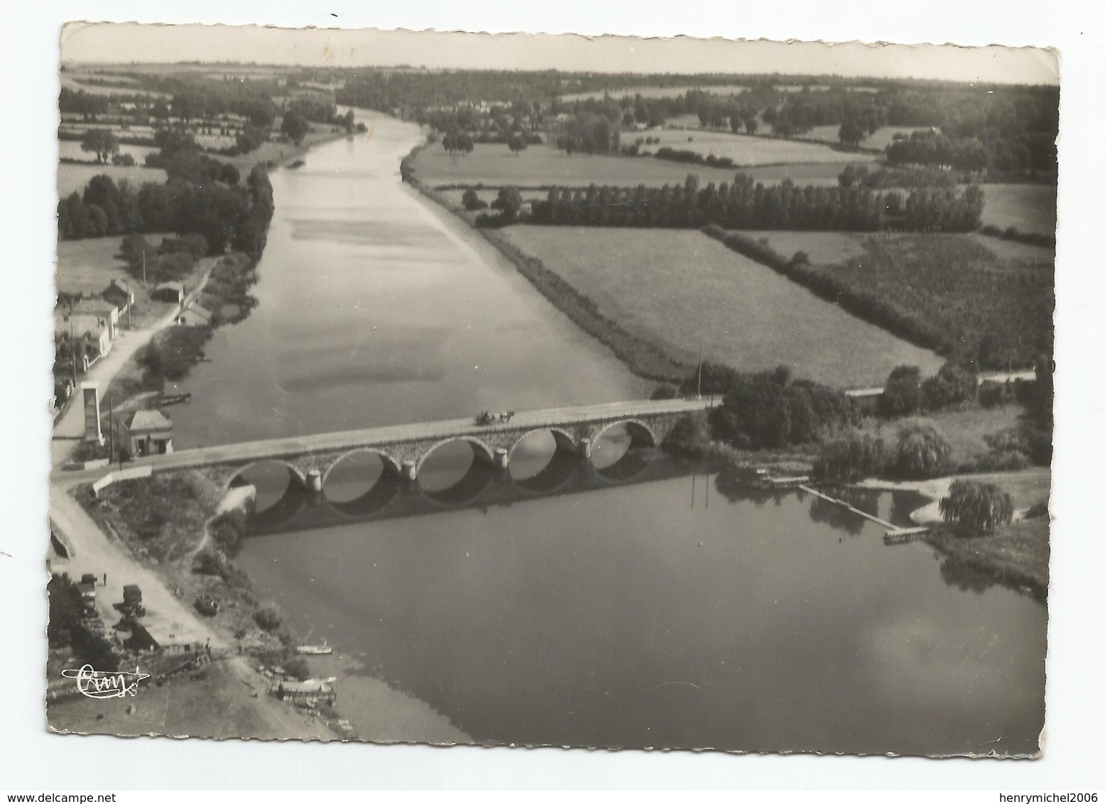 49 Maine Et Loire - Chambellay Vue Aérienne Le Pont Et La Vallée De La Mayenne 1953 - Autres & Non Classés