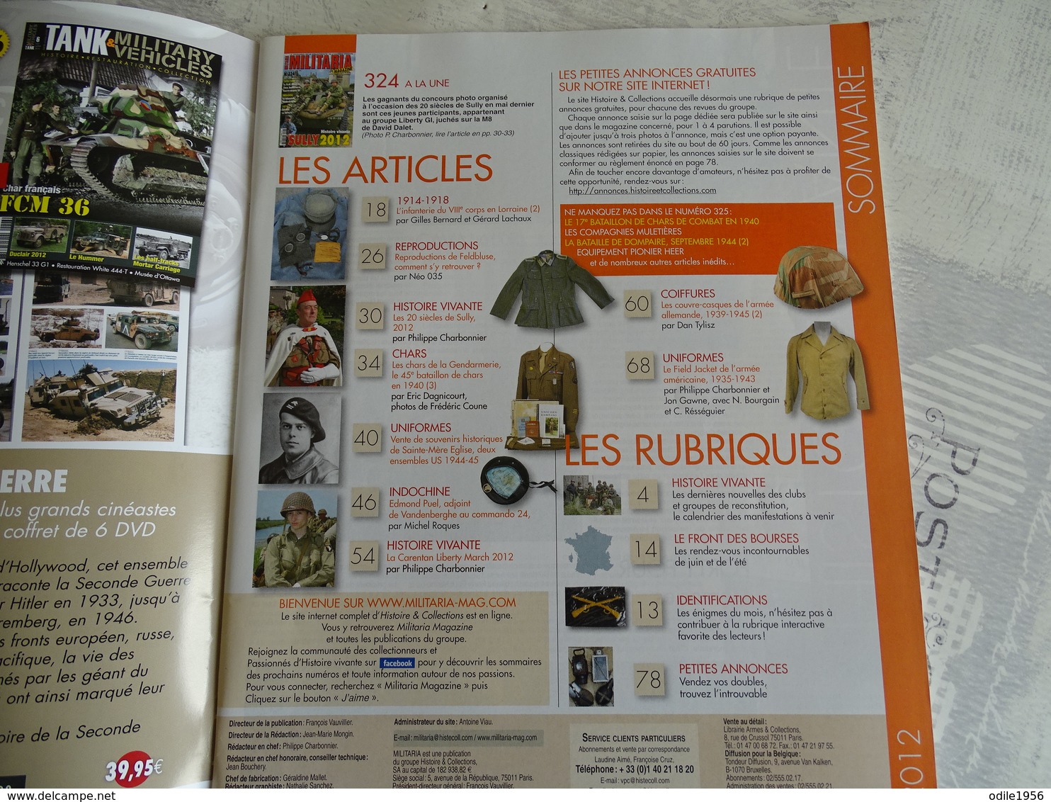 ARMES MILITARIA MAGAZINE N°324. HISTOIRE VIVANTE SULLY 2012 - Uniformes