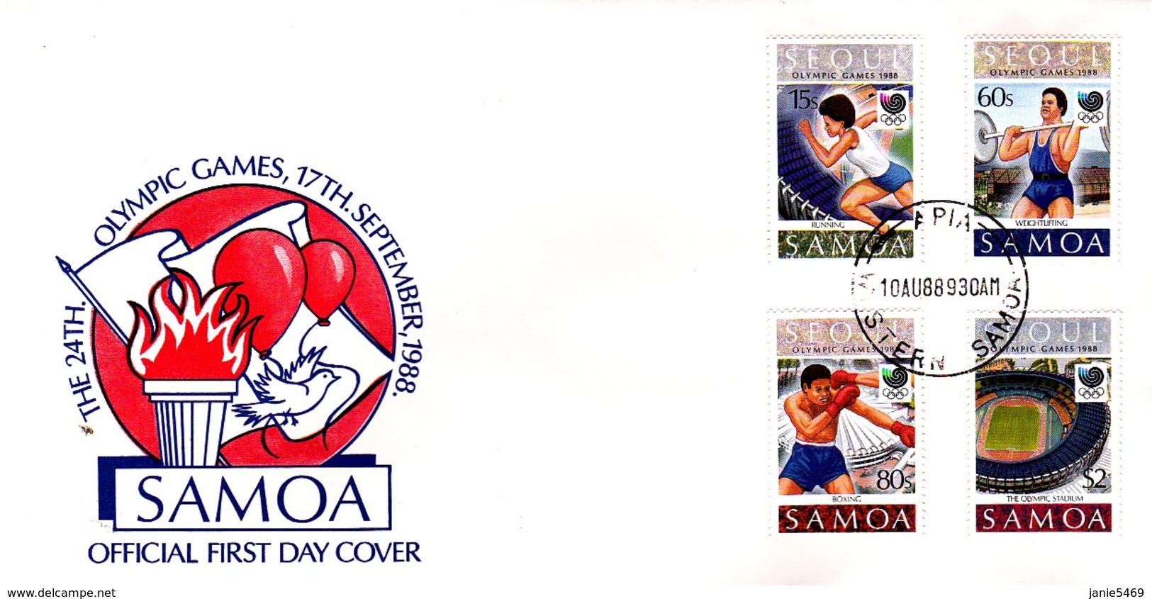 Samoa 1988 Olympic Games Seoul FDC - Samoa