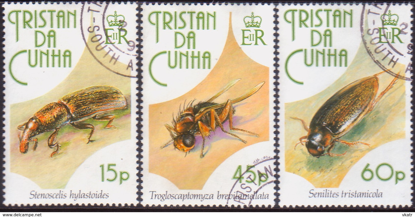 TRISTAN DA CUNHA 1993 SG #539-41 Compl.set Used Insects - Tristan Da Cunha