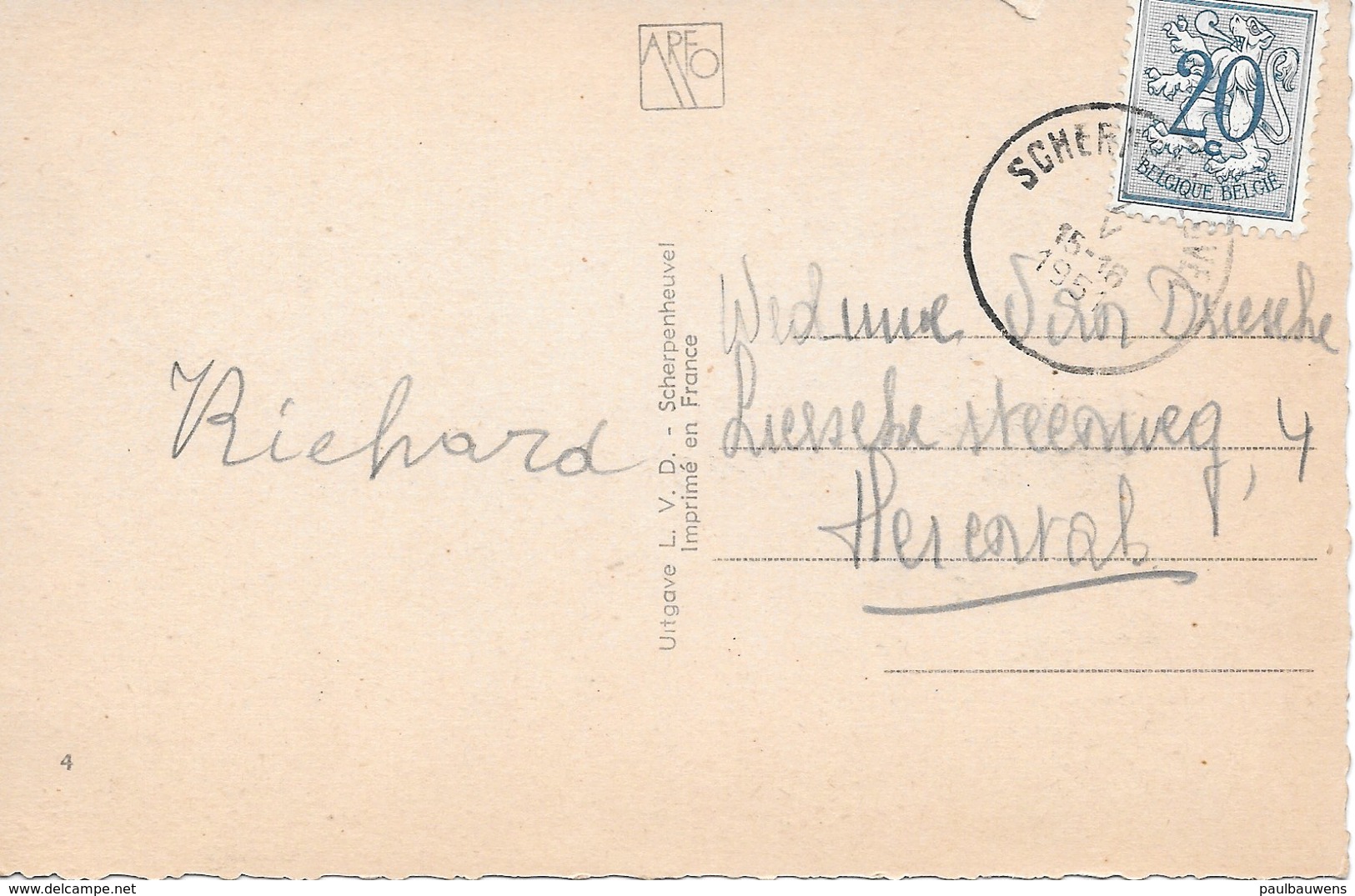 Scherpenheuvel, Binnenzicht Der Basiliek, Met Postzegel 1951. - Scherpenheuvel-Zichem