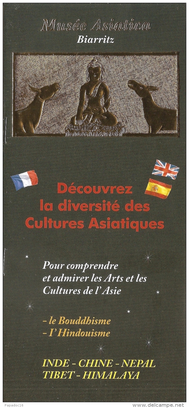 Dépliant - Musée Asiatica - Biarritz :  Découvrez La Diversité Des Cultures Asiatique - Inde, Chine, Nepal, Tibet... - Cuadernillos Turísticos