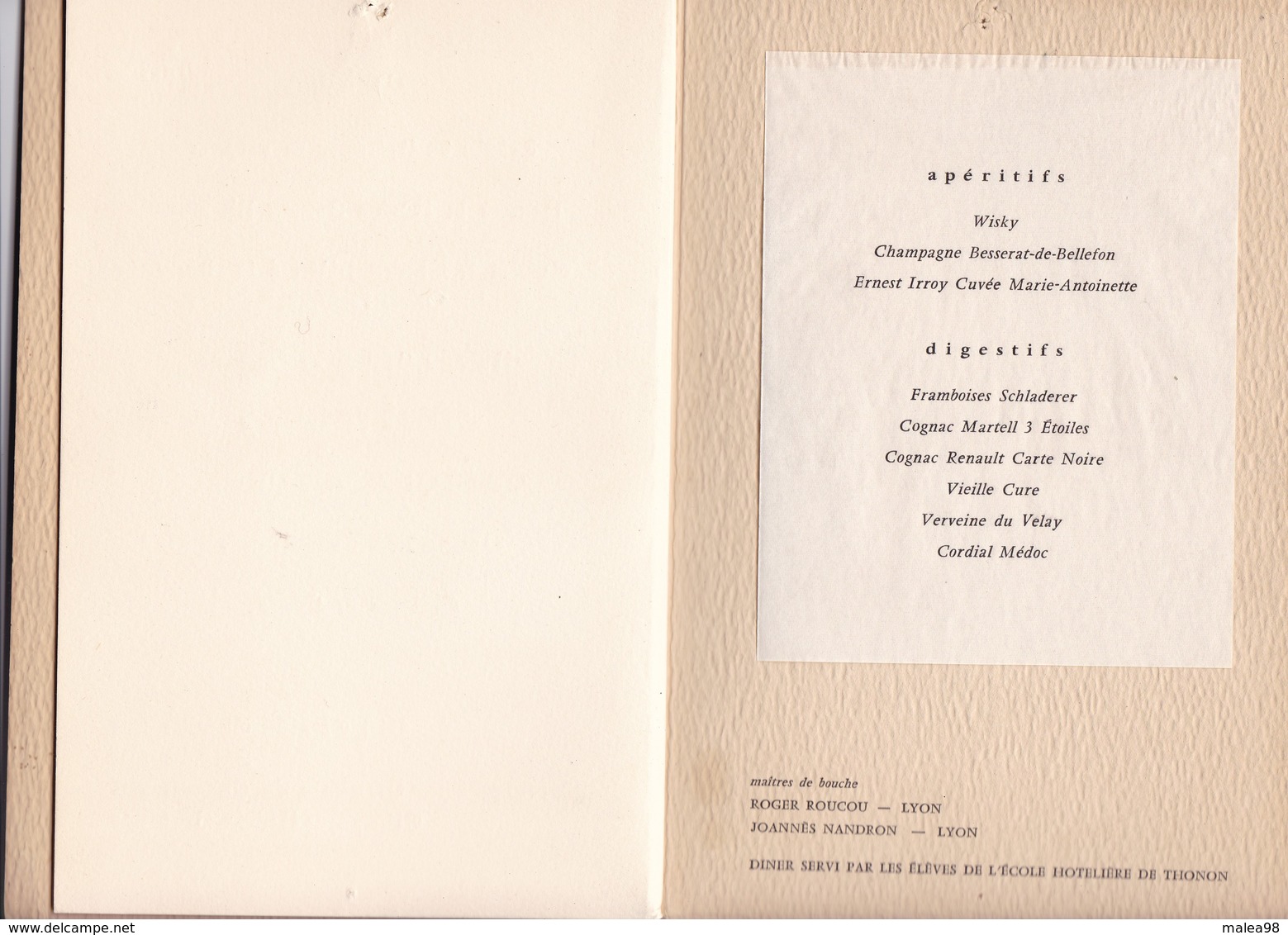 MENU DU  III E  CONGRES NATIONAL DE LA  GASTRONOMIE  FRANCAISE  1962,,,,,au PALAIS SES CONGRES DE  LYON - Menus