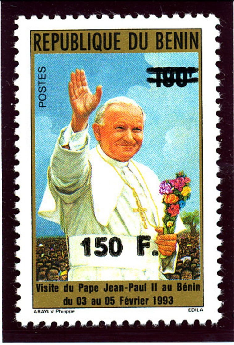 Bénin 1993  (Pape Jean-Paul II -  150F/190F ) ** Luxe  -  RARE - Bénin – Dahomey (1960-...)