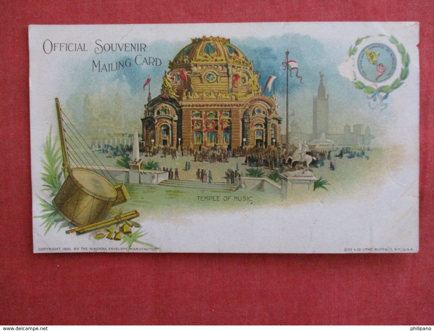 Private Mailing Card Pan Pacific  1901 Temple Of Music  --ref 2922 - Esposizioni