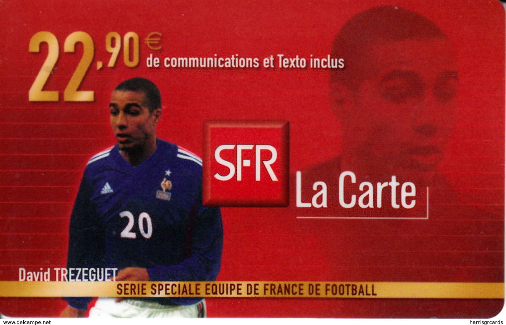 FRANCE - Equipe De France: David Trezeguet, SFR Card , 22.90 € , Used - Sonstige & Ohne Zuordnung