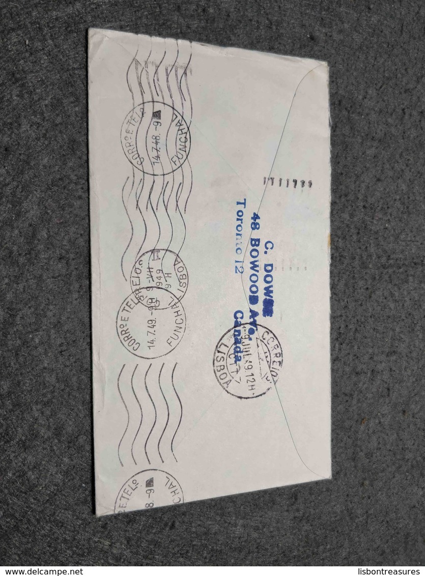 CANADA FDC CIRCULATED TORONTO - LISBOA - FUNCHAL REGISTERED 1949 - ....-1951