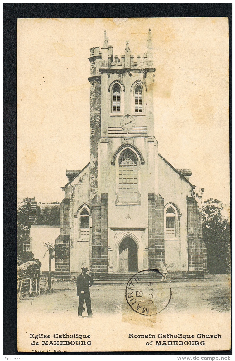 MAURICE - MAURITIUS - Eglise Catholique De MAHEBOURG - Voyagée 1910 - Scans Recto Verso - Paypal Free - Maurice