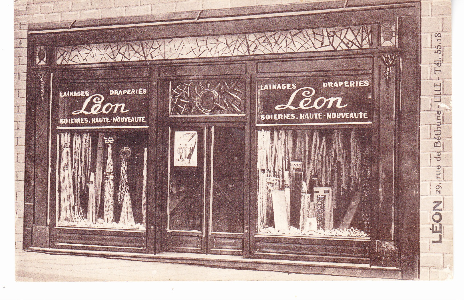 59 Lille - Léon, Lainages,draperies Soieries,29 Rue De Béthune.non Circulée, Tb état. - Lille