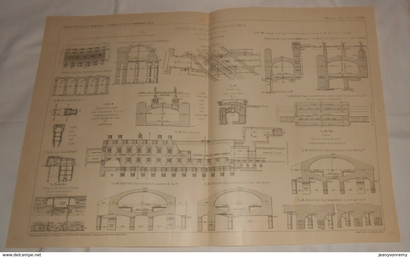 Plan Du Chemin De Fer Métropolitain De Paris. Viaduc D'Austerlitz. 1908 - Opere Pubbliche