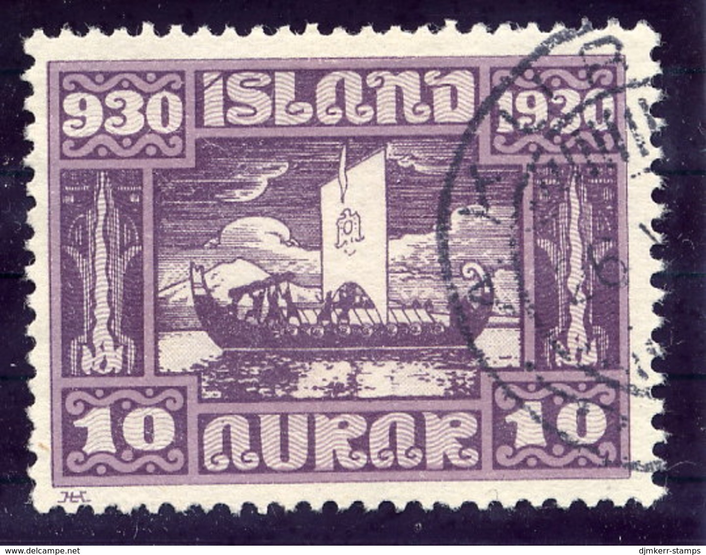 ICELAND 1930 Millenary Of Parliament 10 Aur. Used  Michel 128 - Oblitérés