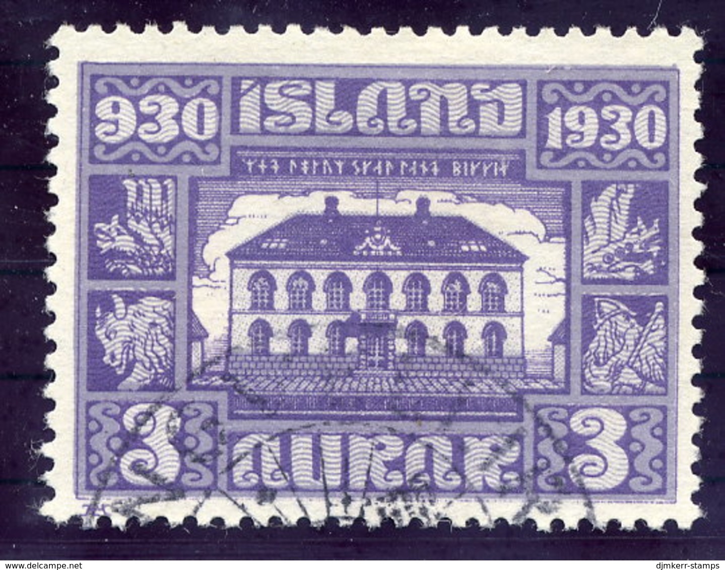 ICELAND 1930 Millenary Of Parliament 3 Aur. Used  Michel 125 - Usati