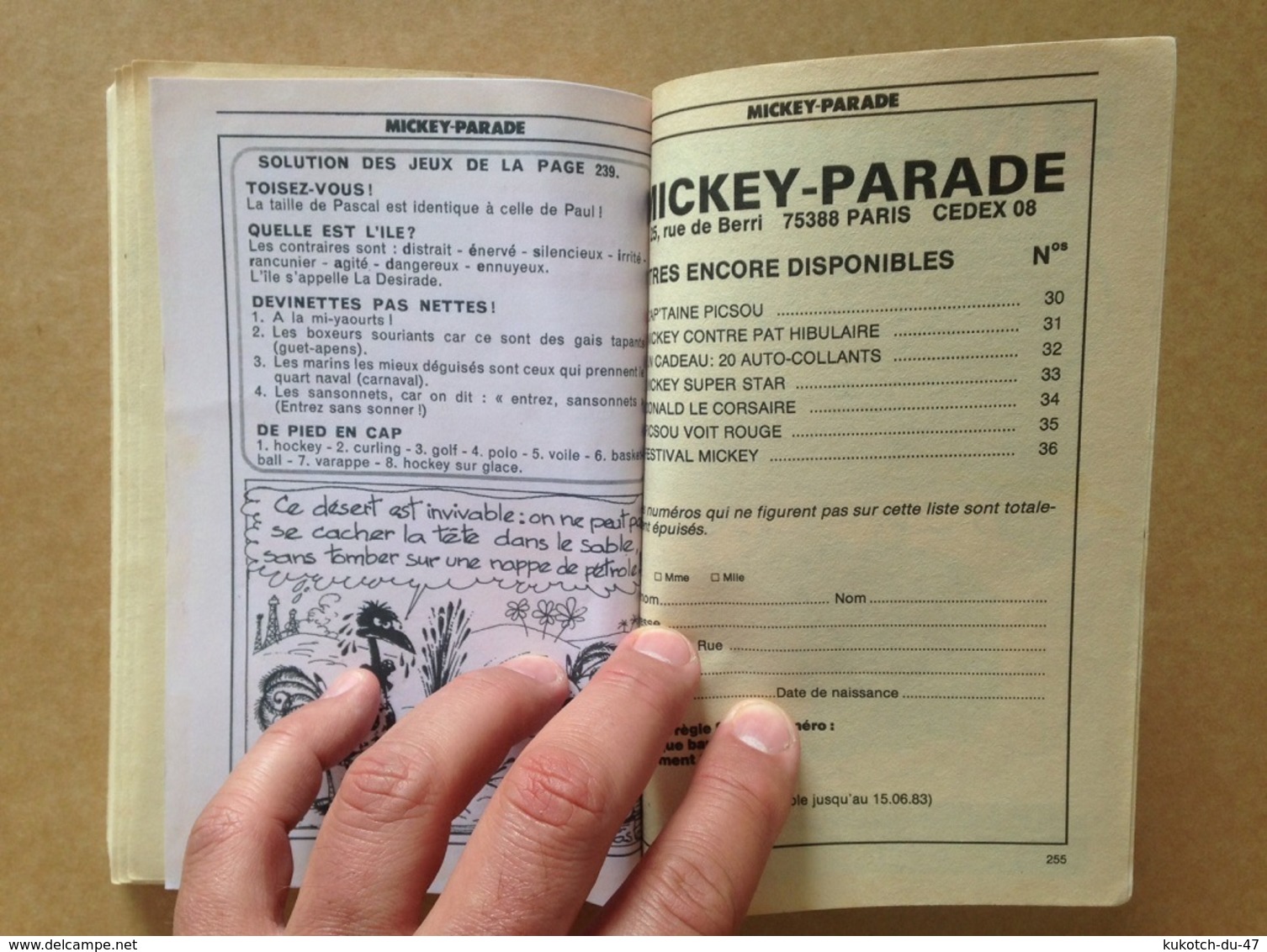 Disney - Mickey Parade - Année 1983 - N°37 (avec grand défaut d'usure)