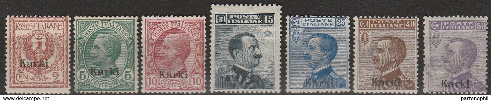 CARCHI 347 * 1912 – F.lli D’Italia Soprastampati N. 1/7. MH - Aegean (Carchi)