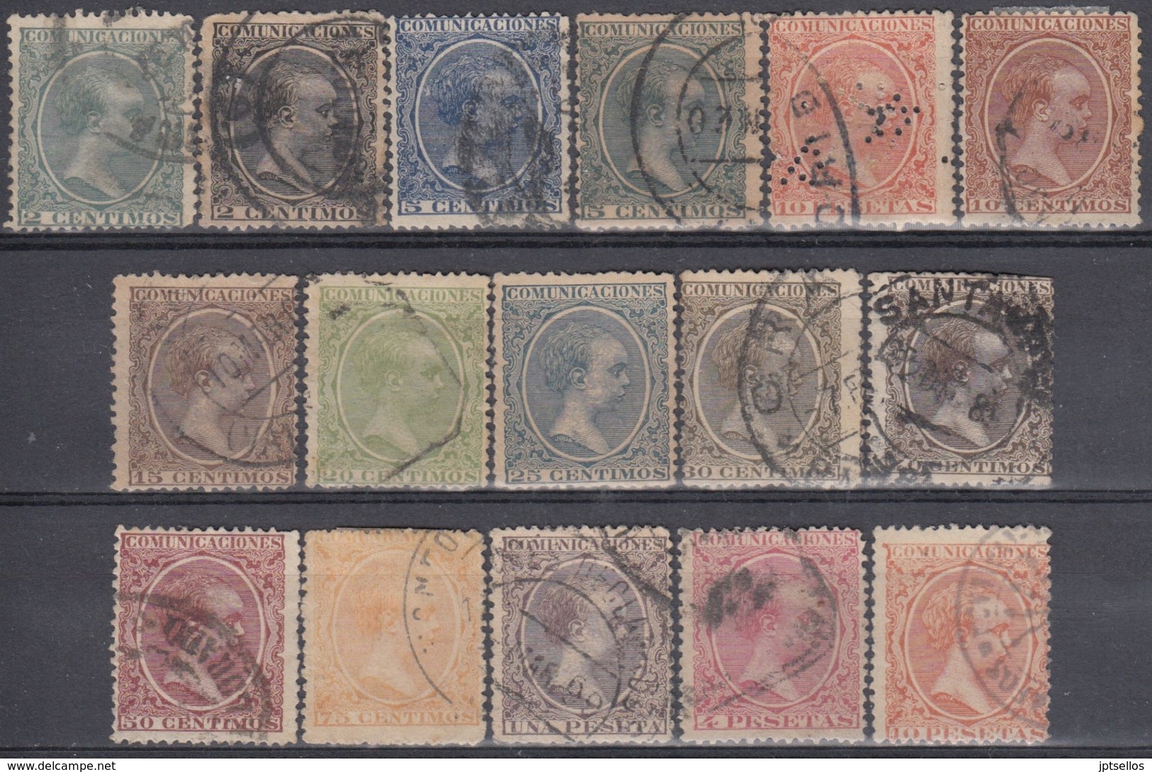 ESPAÑA 1889/1901 Nº EDIFIL 213/28 USADO - Used Stamps