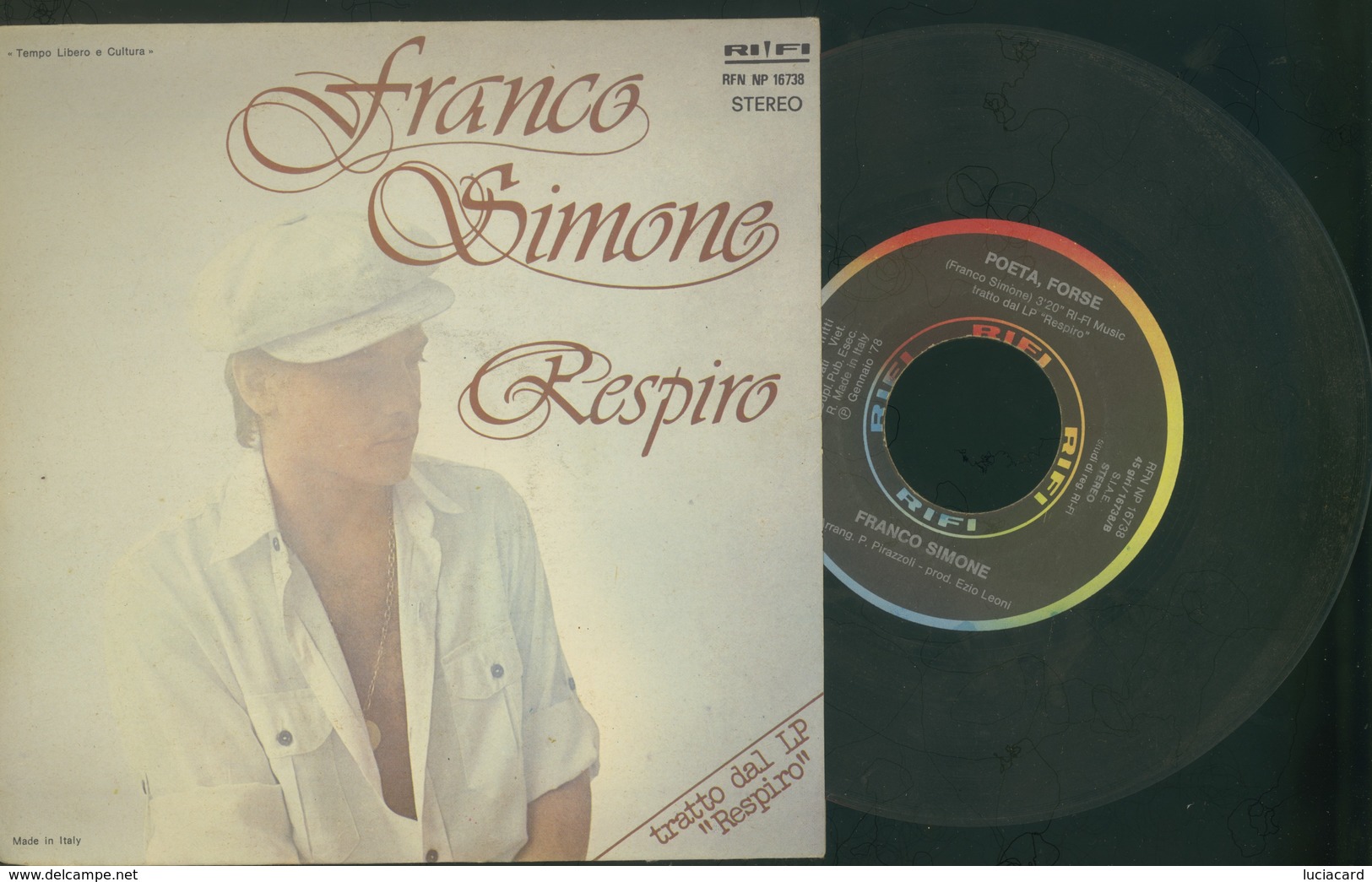 FRANCO SIMONE -RESPIRO -POETA FORSE -DISCO 45 GIRI 1978 - Other - Italian Music