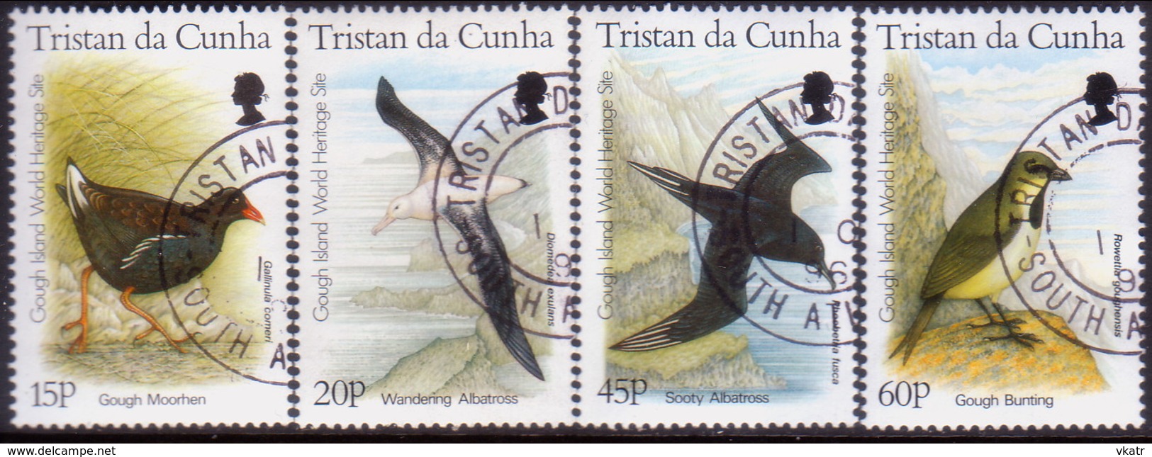 TRISTAN DA CUNHA 1996 SG #602-05 Compl.set Used Gough Island As World Heritage Site - Tristan Da Cunha