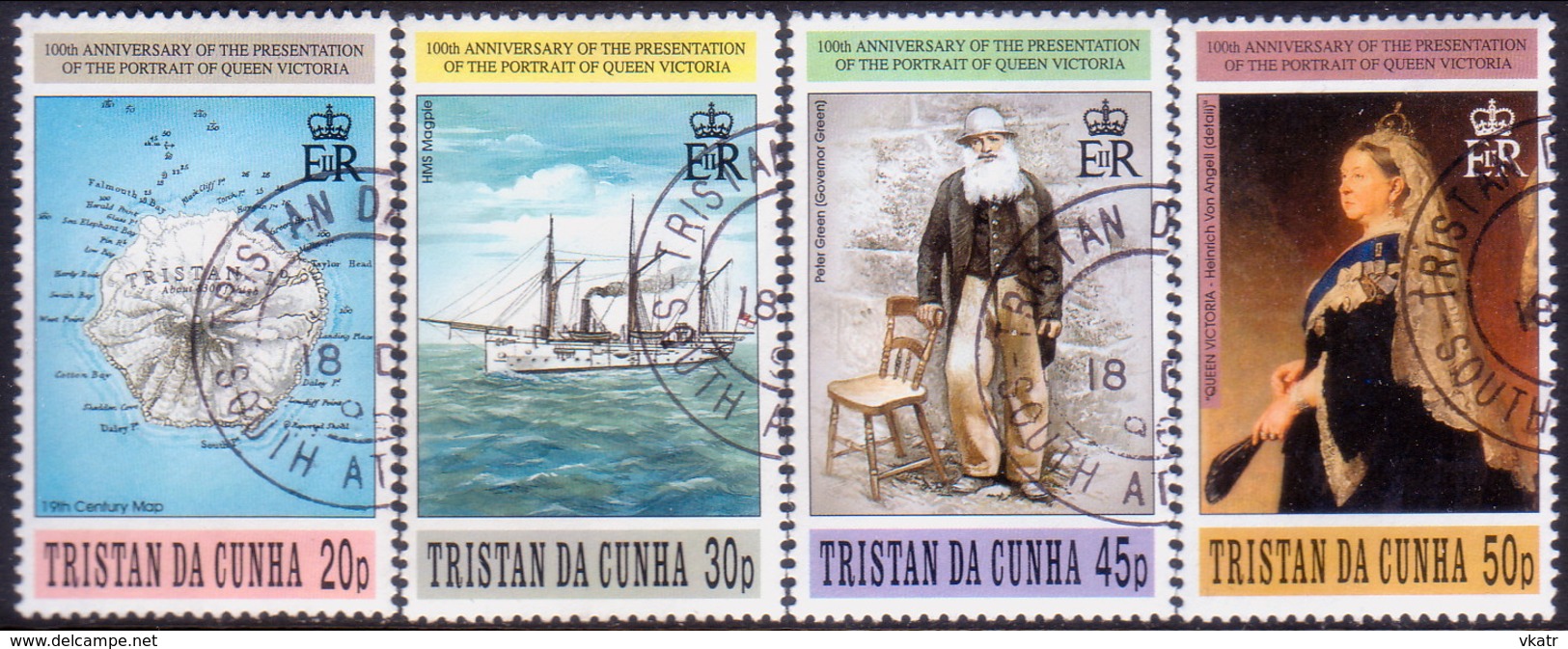 TRISTAN DA CUNHA 1996 SG #606-09 Compl.set Used Queen Victoria Portrait - Tristan Da Cunha