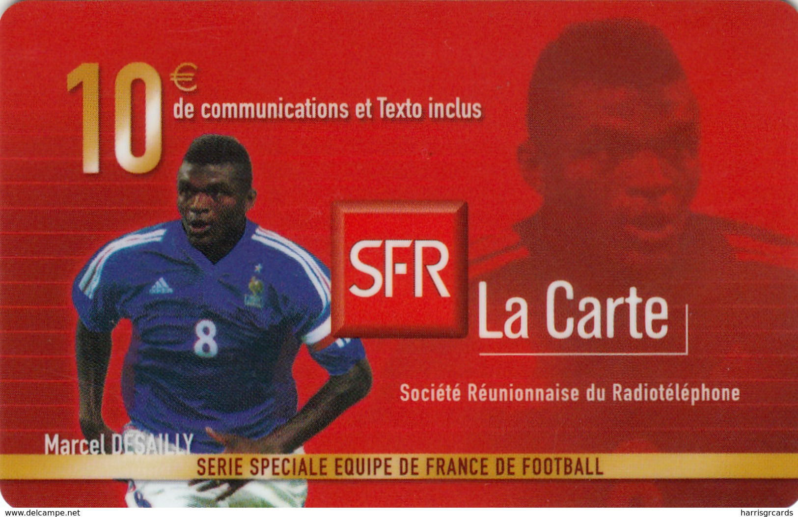 FRANCE - Equipe De France: Marcel Desailly, SFR Card , 10 € , Used - Autres & Non Classés