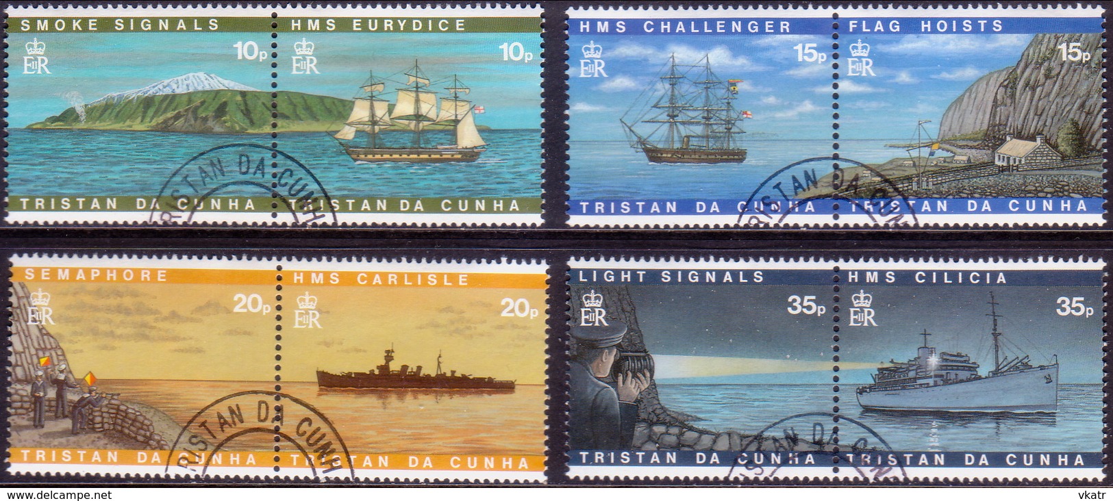 TRISTAN DA CUNHA 1997 SG #611-18 Compl.set Of 4 Horiz.pairs Used Visual Communications - Tristan Da Cunha