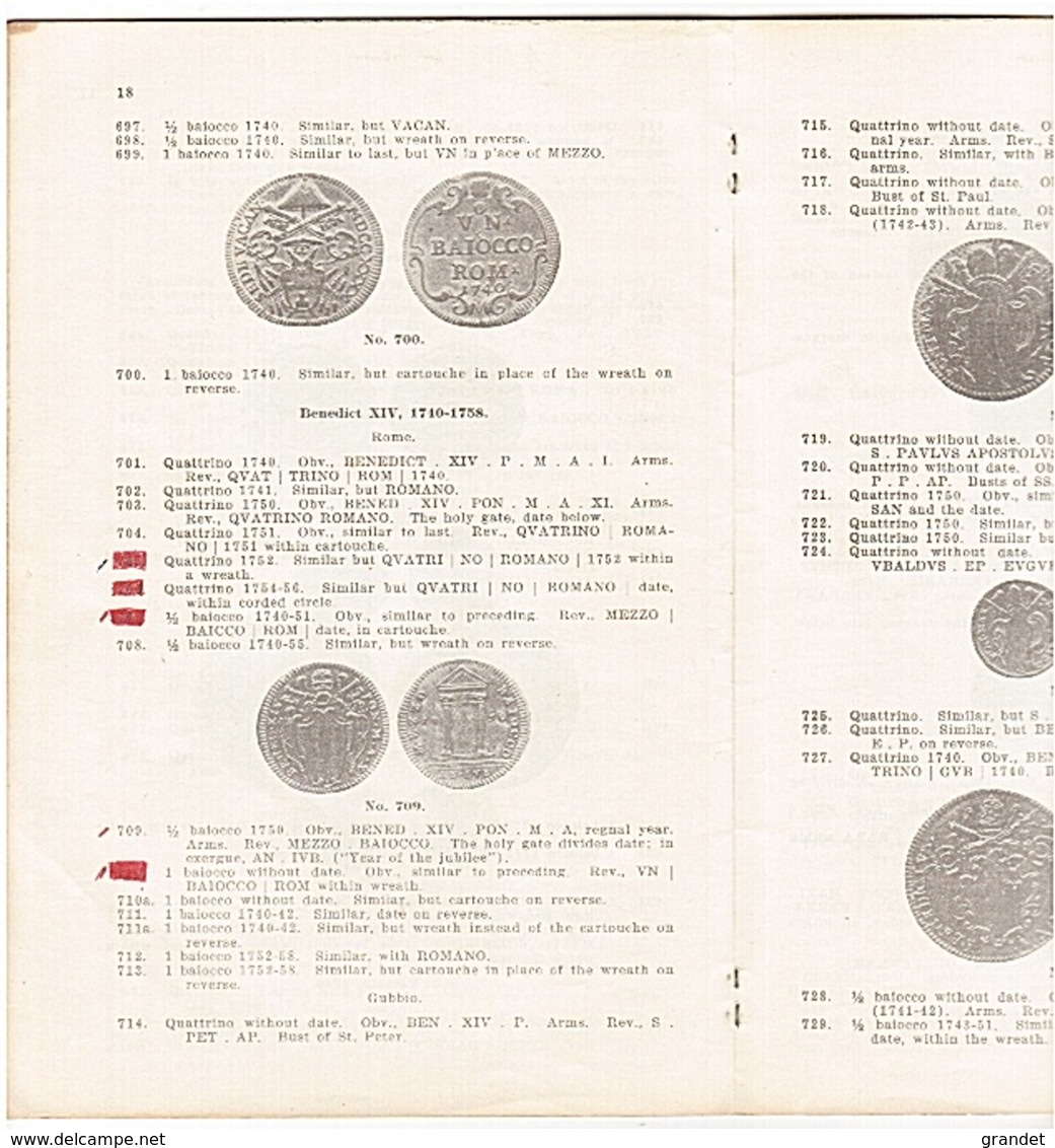 ETATS PONTIFICAUX - MONNAIES DES PAPES - COPPER COINAGE - ITALIE - EKLUND - 1962. - Livres & Logiciels