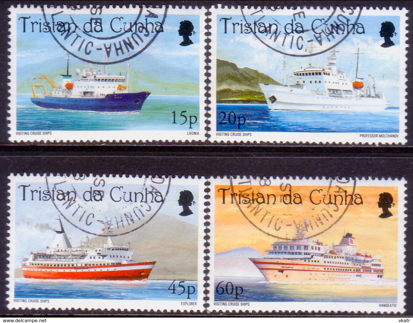 TRISTAN DA CUNHA 1998 SG #639-42 Compl.set Used Cruise Ships - Tristan Da Cunha