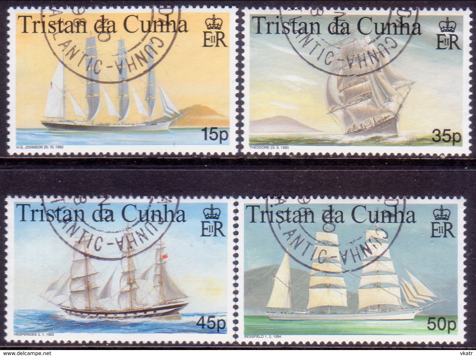 TRISTAN DA CUNHA 1998 SG #643-46 Compl.set Used Maritime Heritage (1st Series) - Tristan Da Cunha