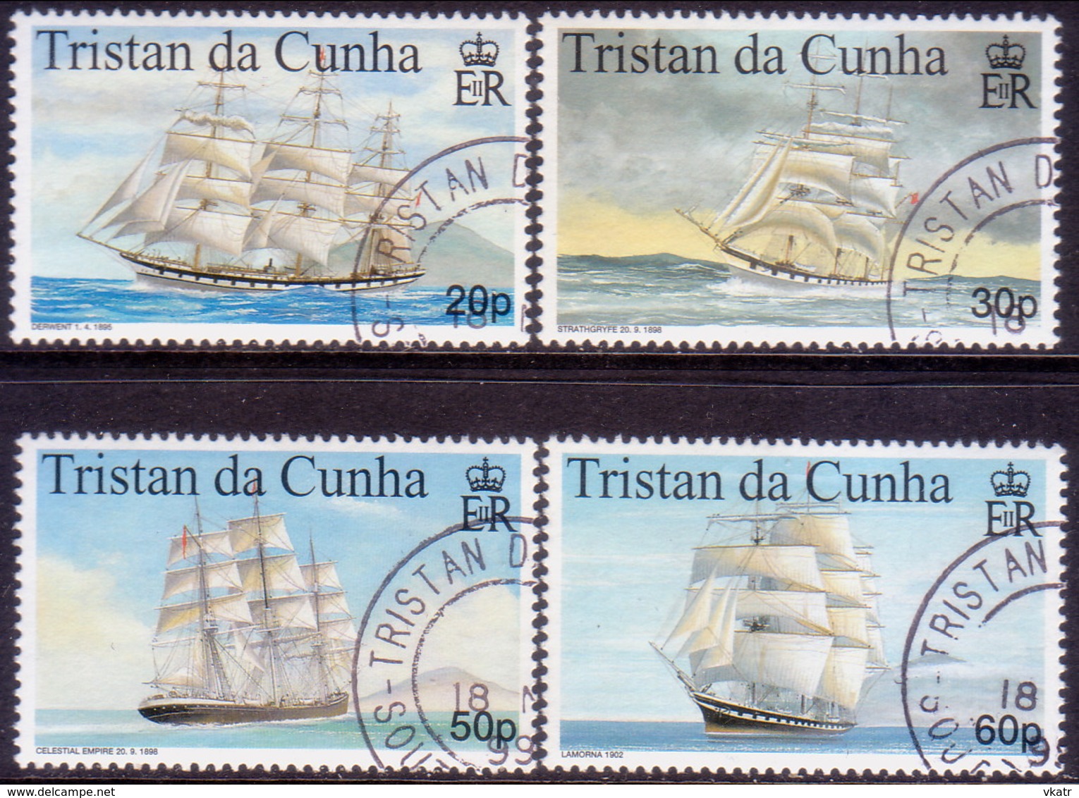 TRISTAN DA CUNHA 1999 SG #647-50 Compl.set Used Maritime Heritage (2nd Series) - Tristan Da Cunha