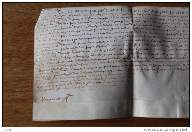 1601  Parchemin   Besançon   Lettre D'achat D'une Vigne - Manoscritti