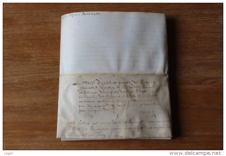 1601  Parchemin   Besançon   lettre d'achat d'une vigne