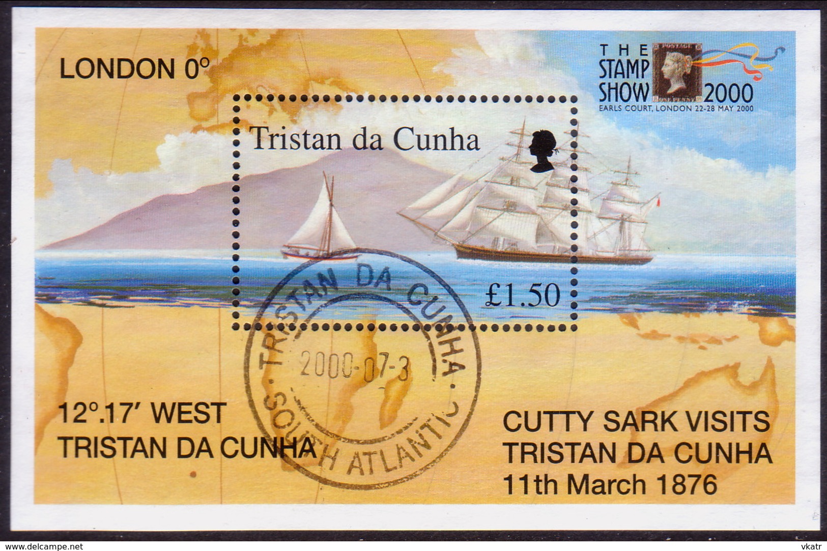 TRISTAN DA CUNHA 2000 SG #678-82 Compl.set+m/s Used The Stamp Show 2000 - Tristan Da Cunha