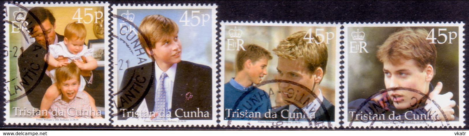 TRISTAN DA CUNHA 2000 SG #683-87 Compl.set+m/s Used 18th Birthday Of Prince William - Tristan Da Cunha