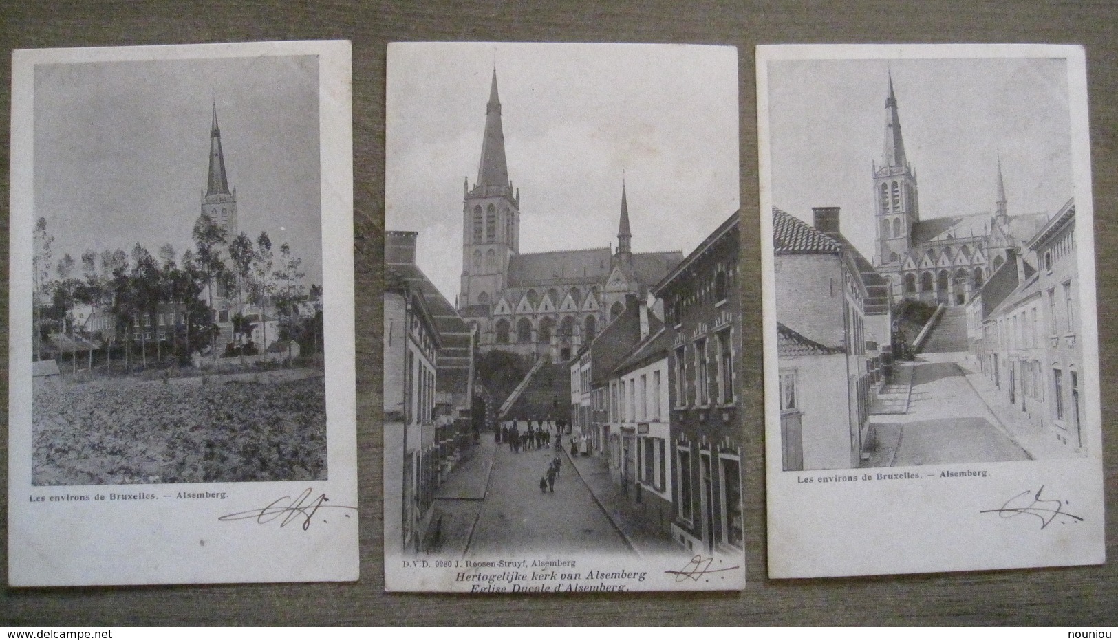 Lot 3 Cpa Ancienne  Alsemberg ( Beersel ) -  Eglise D'Alsemberg - Les Environs De Bruxelles - Beersel