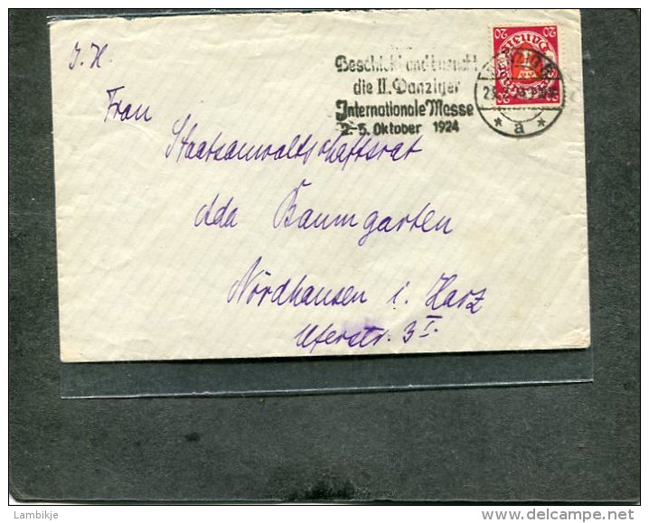 Deutsches Reich Danzig Brief 1924 - Sonstige & Ohne Zuordnung