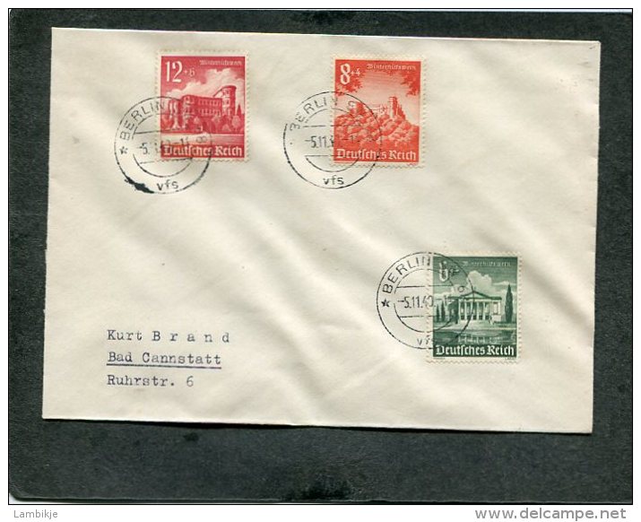 Deutsches Reich 3 FDC's 5-11-1940 Nr. 751-759 - Sonstige & Ohne Zuordnung