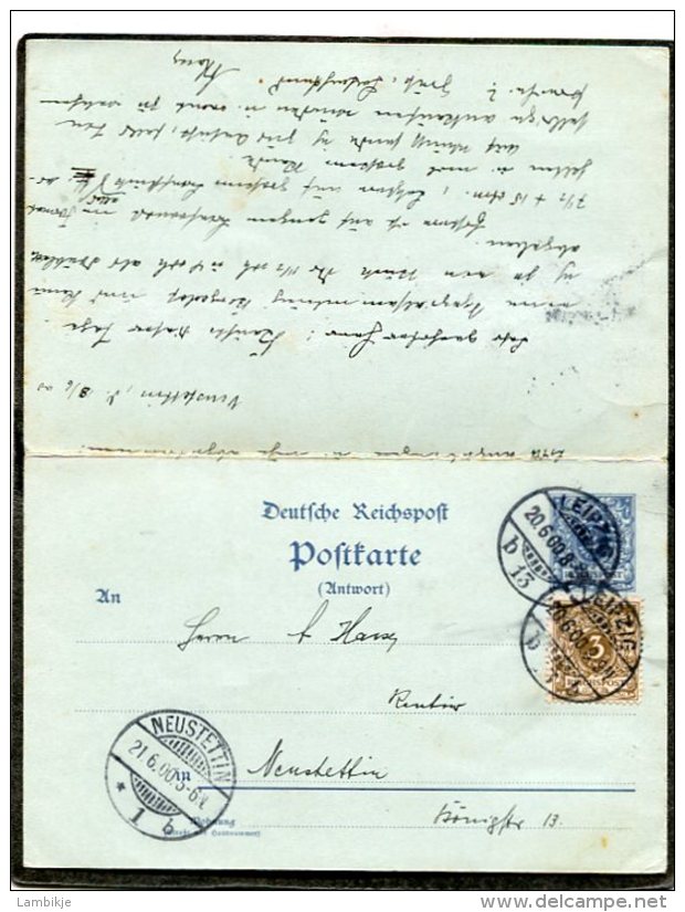 Deutsches Reich Postkarte 1900 F + A P41 - Sonstige & Ohne Zuordnung