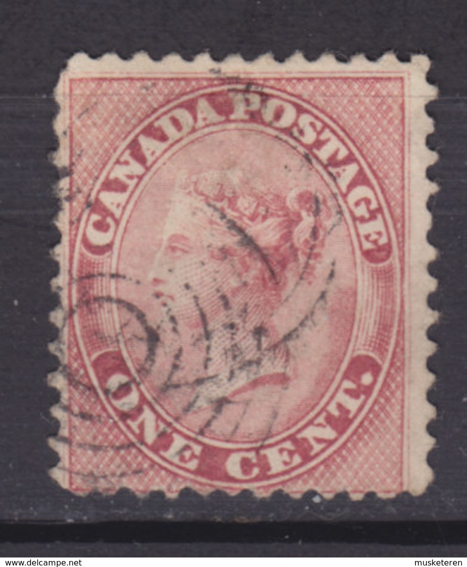 Canada 1859 Mi. 10     1 C. Königin Queen Victoria Ring Cancel !! (2 Scans) - Usati