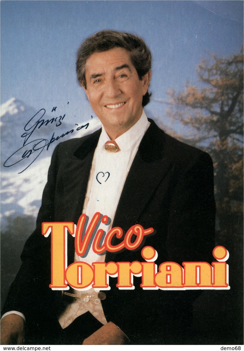 TORRIANI VICO Chanteur Et Cuisinier (Lac De Lugano) 2 Photos Une Avec Autographe - Chanteurs & Musiciens
