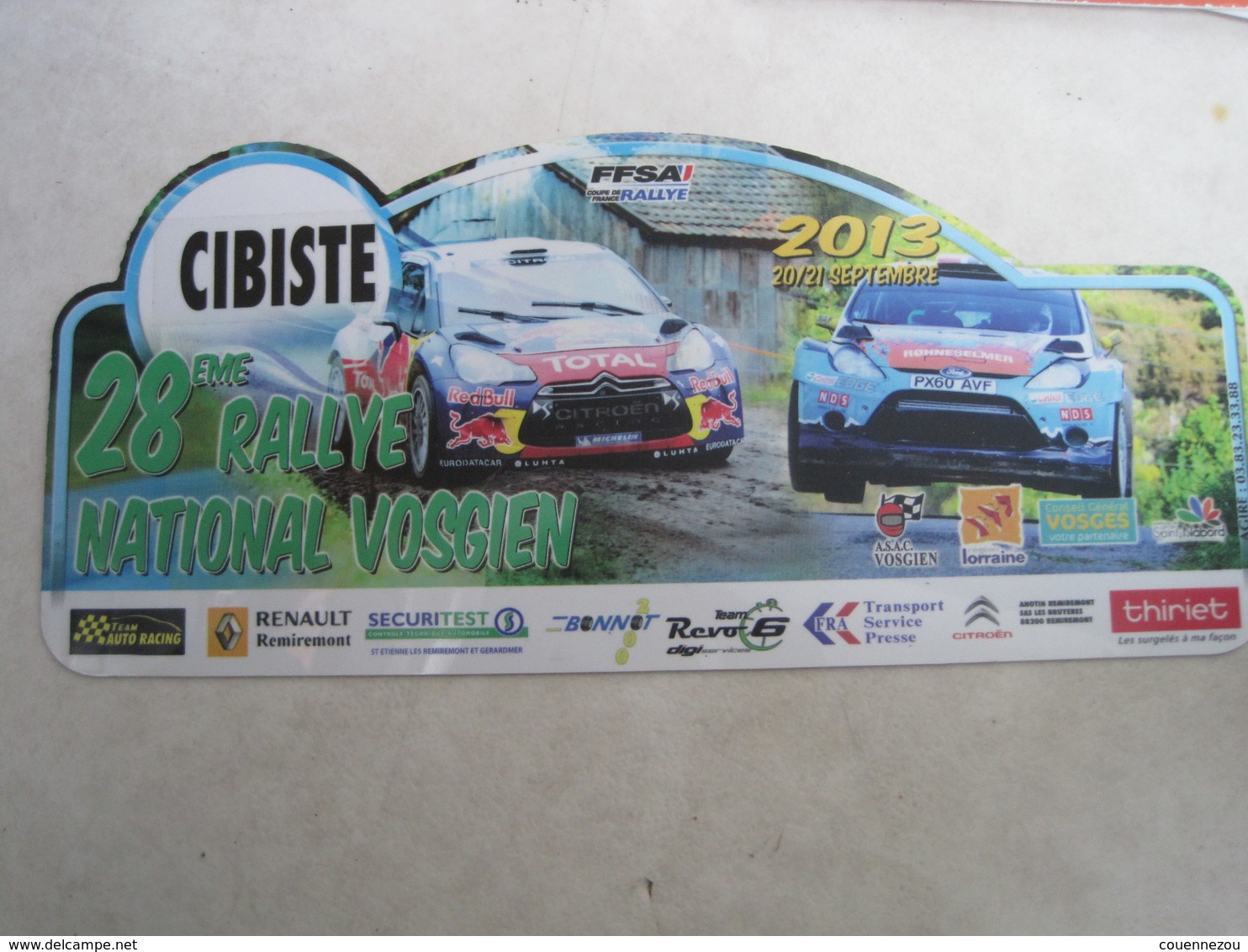 PLAQUE DE RALLYE    28eme  RALLYE NATIONAL VOSGIEN - Rallye (Rally) Plates